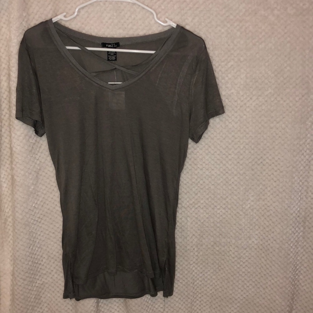 Grey strapped t-shirt